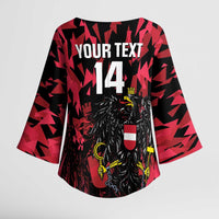 Custom Austria Football Kimono Sleeve Blouse 2026 Das Team Black Eagle - Wonder Print Shop