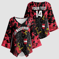 Custom Austria Football Kimono Sleeve Blouse 2026 Das Team Black Eagle - Wonder Print Shop