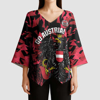 Custom Austria Football Kimono Sleeve Blouse 2026 Das Team Black Eagle - Wonder Print Shop