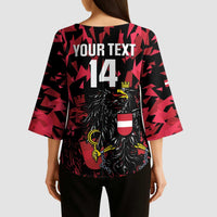 Custom Austria Football Kimono Sleeve Blouse 2026 Das Team Black Eagle - Wonder Print Shop
