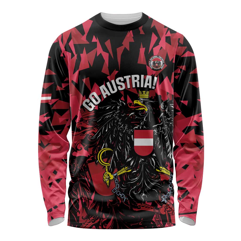 Custom Austria Football Long Sleeve Shirt 2026 Das Team Black Eagle - Wonder Print Shop