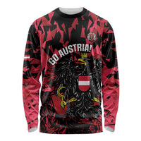 Custom Austria Football Long Sleeve Shirt 2026 Das Team Black Eagle - Wonder Print Shop