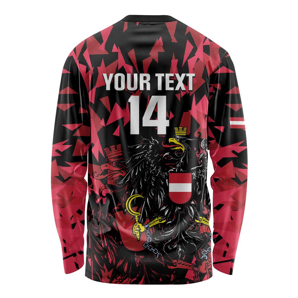 Custom Austria Football Long Sleeve Shirt 2026 Das Team Black Eagle - Wonder Print Shop