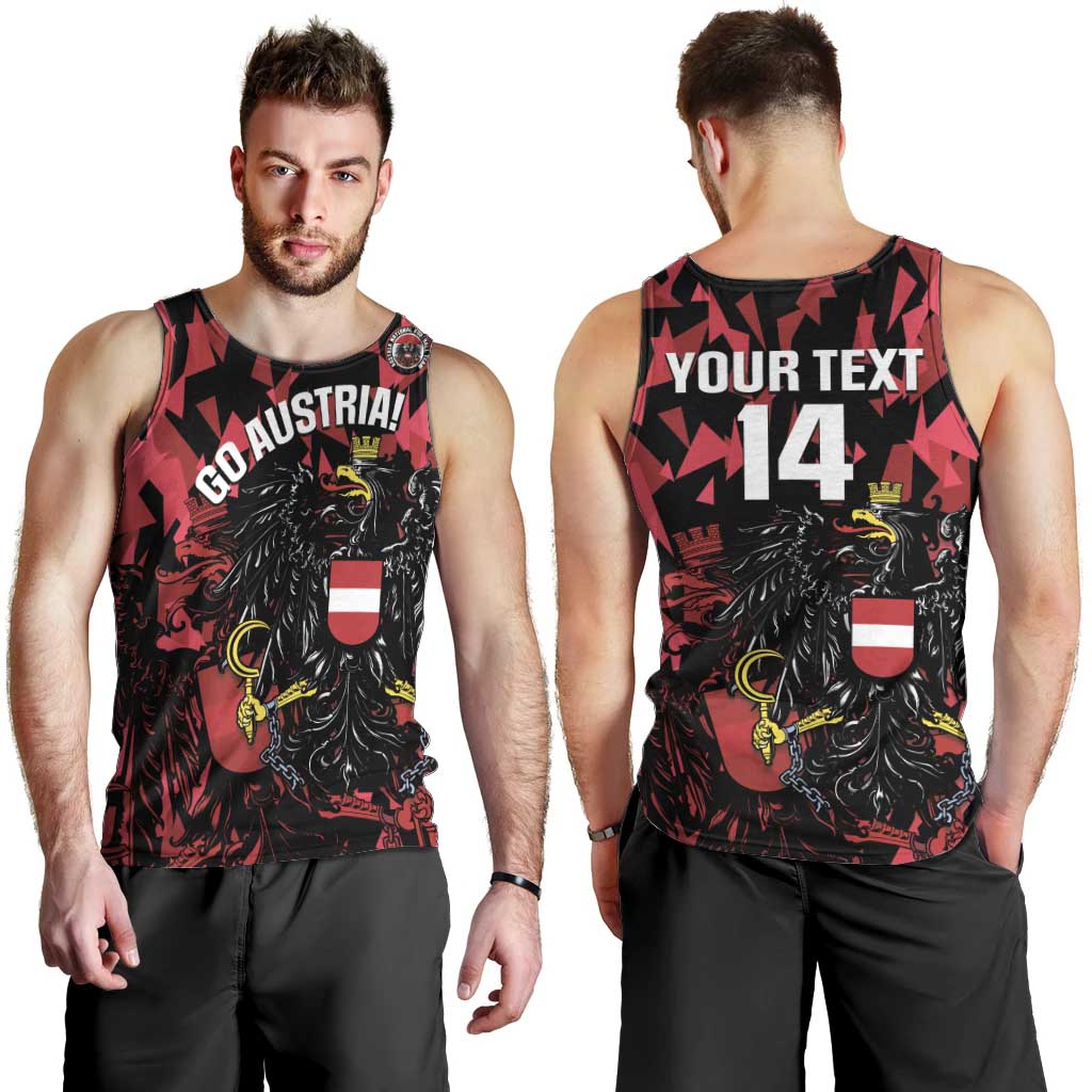 Custom Austria Football Men Tank Top 2026 Das Team Black Eagle - Wonder Print Shop