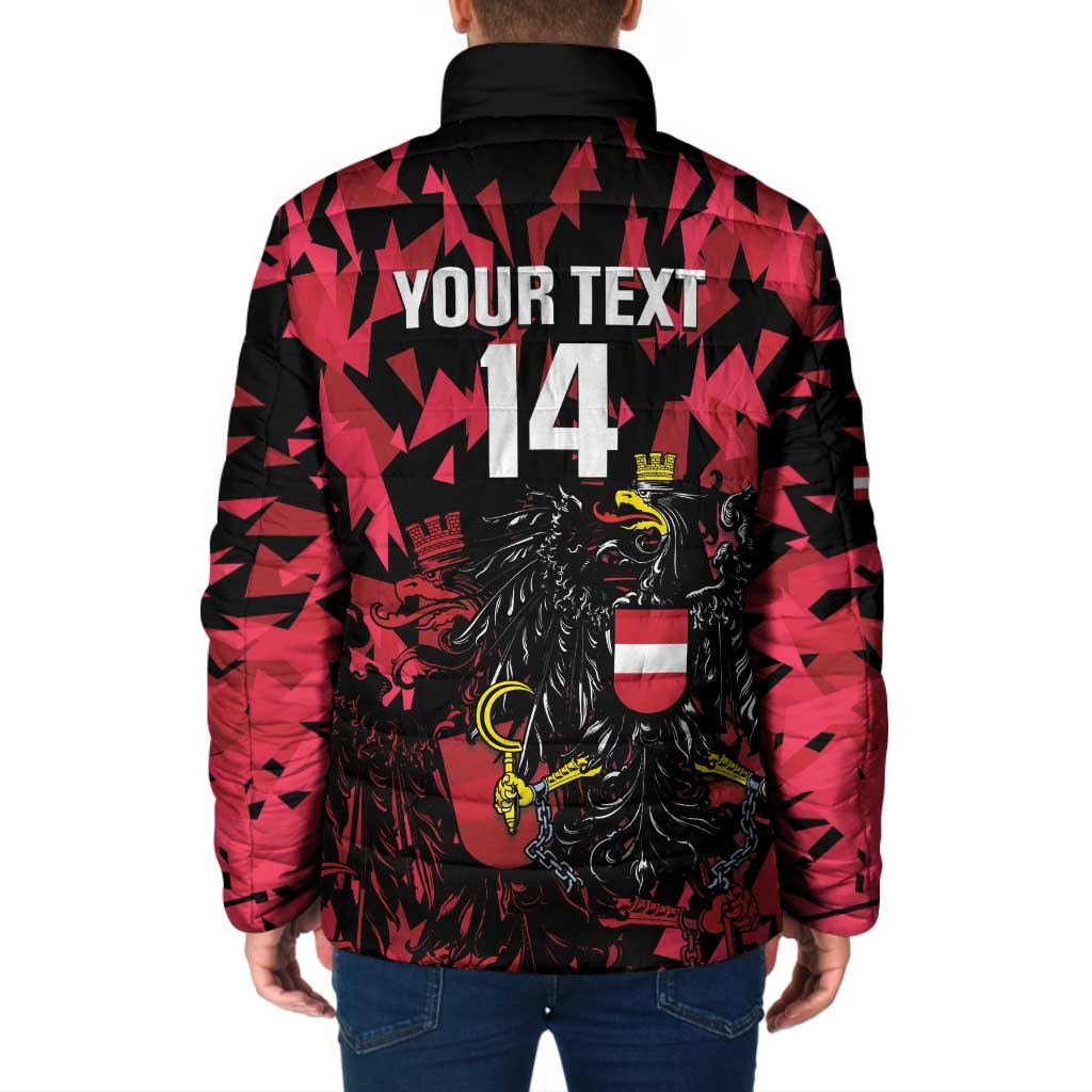 Custom Austria Football Padded Jacket 2026 Das Team Black Eagle - Wonder Print Shop