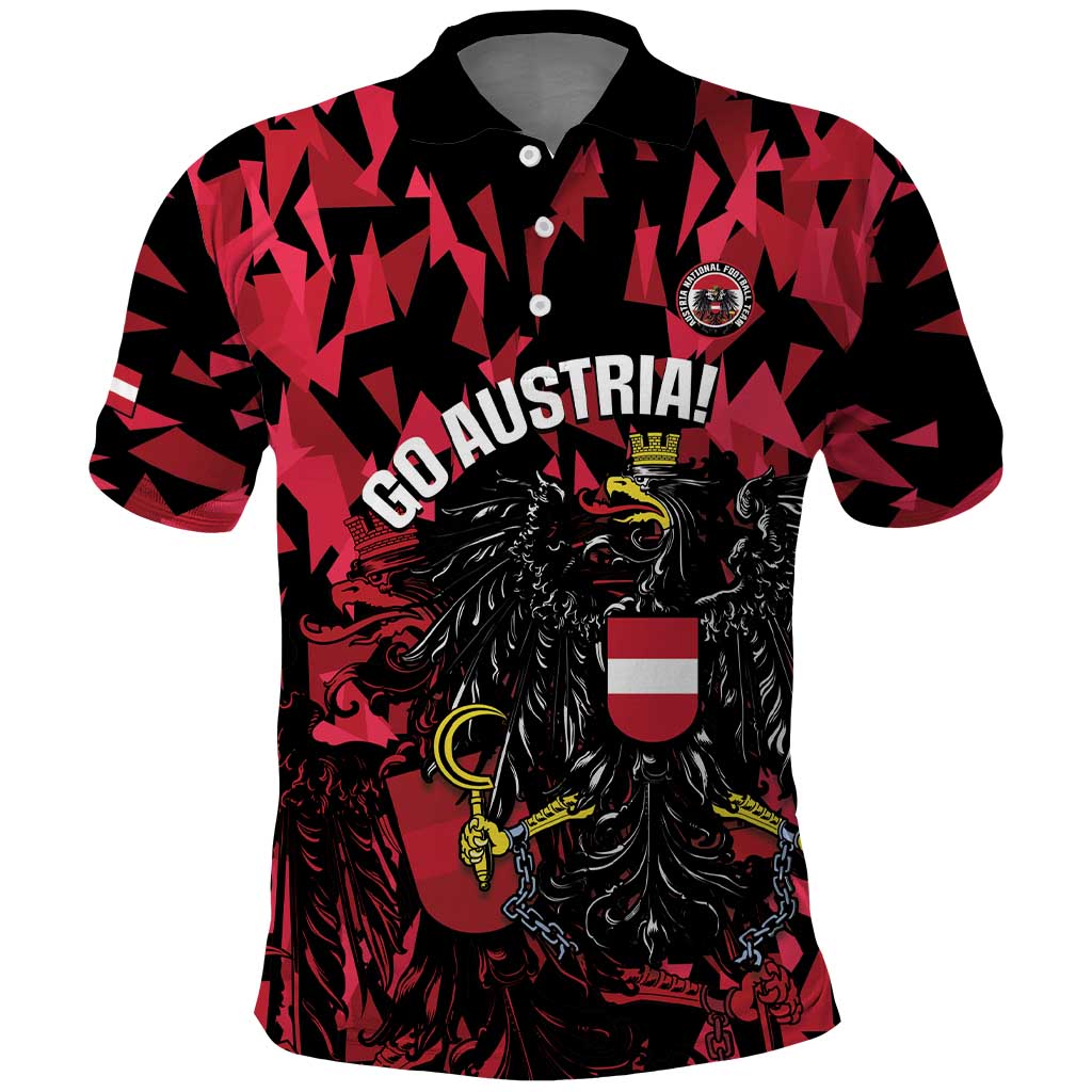 Custom Austria Football Polo Shirt 2026 Das Team Black Eagle - Wonder Print Shop