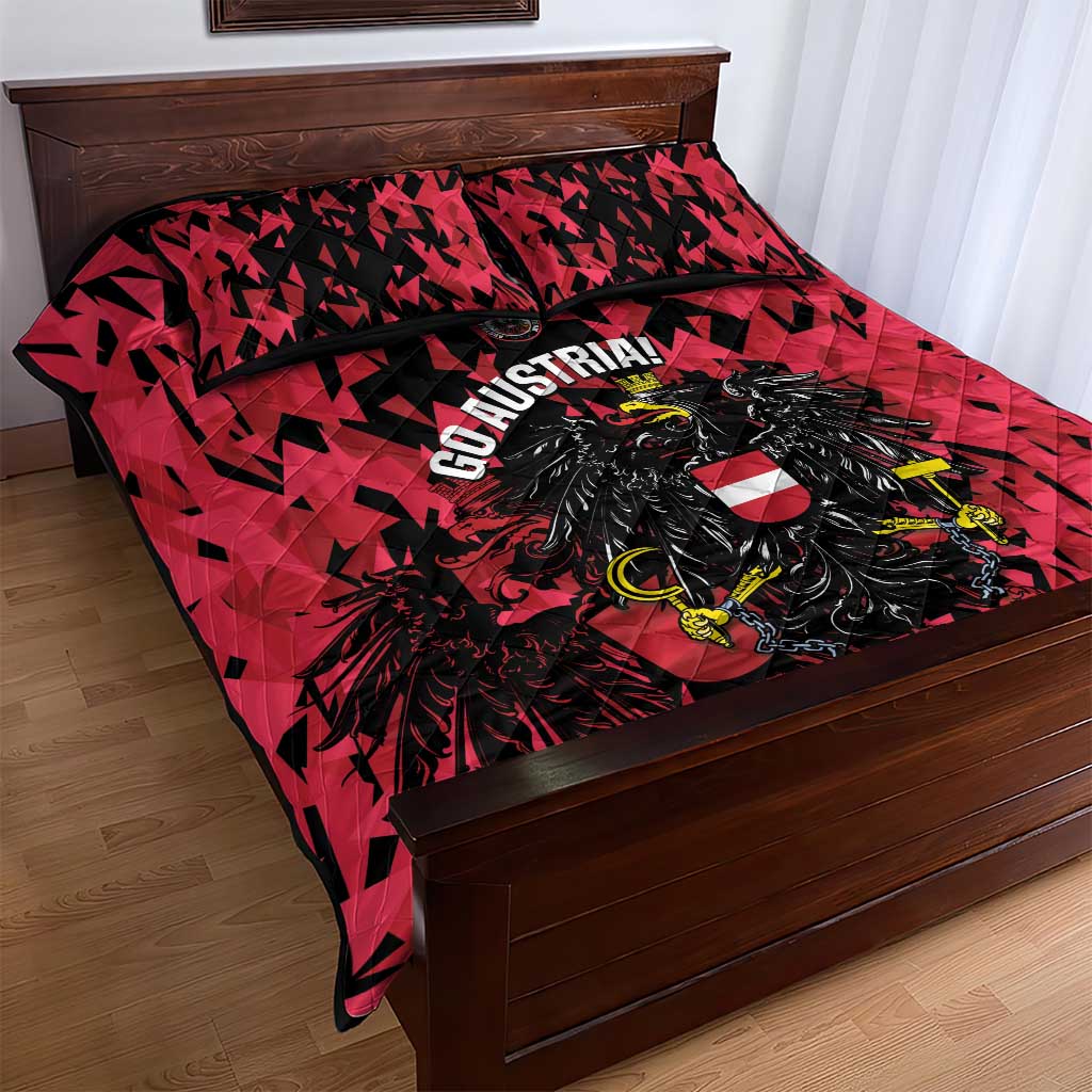 Austria Football Quilt Bed Set 2026 Das Team Black Eagle - Wonder Print Shop