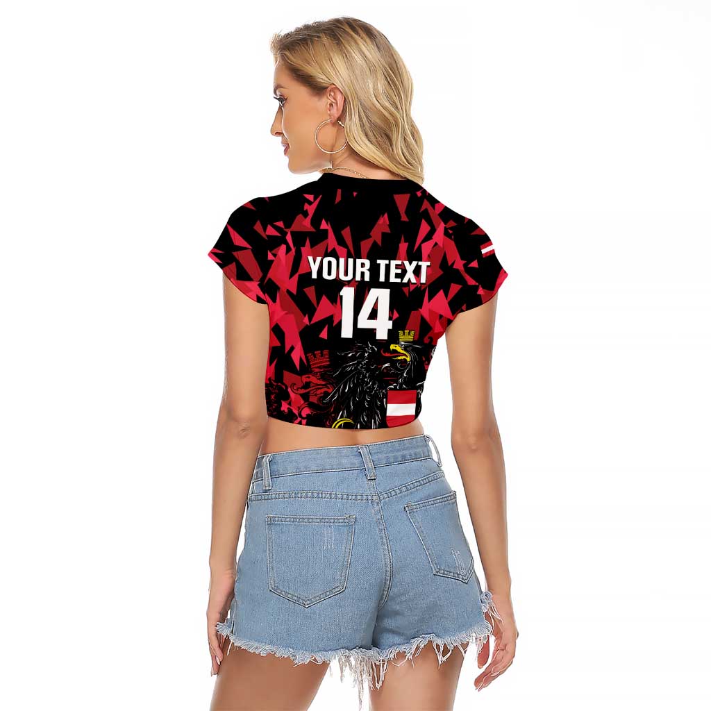 Custom Austria Football Raglan Cropped T Shirt 2026 Das Team Black Eagle - Wonder Print Shop