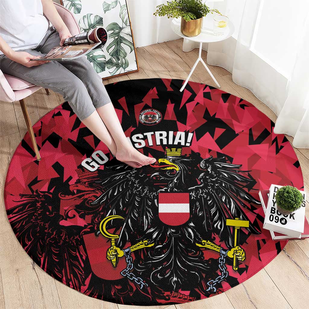 Austria Football Round Carpet 2026 Das Team Black Eagle - Wonder Print Shop