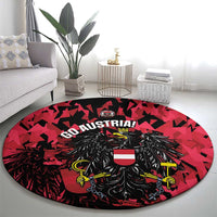 Austria Football Round Carpet 2026 Das Team Black Eagle - Wonder Print Shop