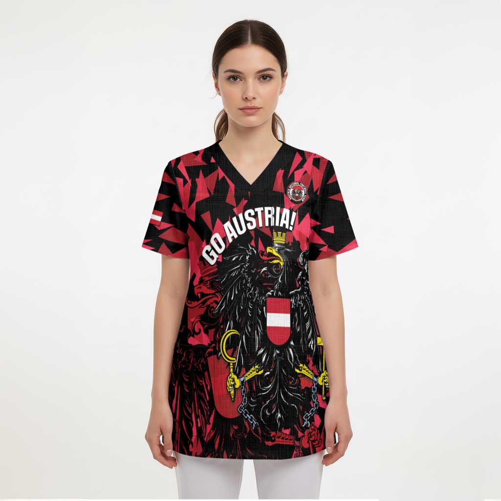 Custom Austria Football Scrub Top 2026 Das Team Black Eagle - Wonder Print Shop