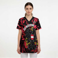 Custom Austria Football Scrub Top 2026 Das Team Black Eagle - Wonder Print Shop