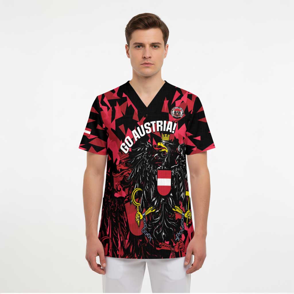 Custom Austria Football Scrub Top 2026 Das Team Black Eagle - Wonder Print Shop
