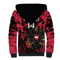 Custom Austria Football Sherpa Hoodie 2026 Das Team Black Eagle - Wonder Print Shop