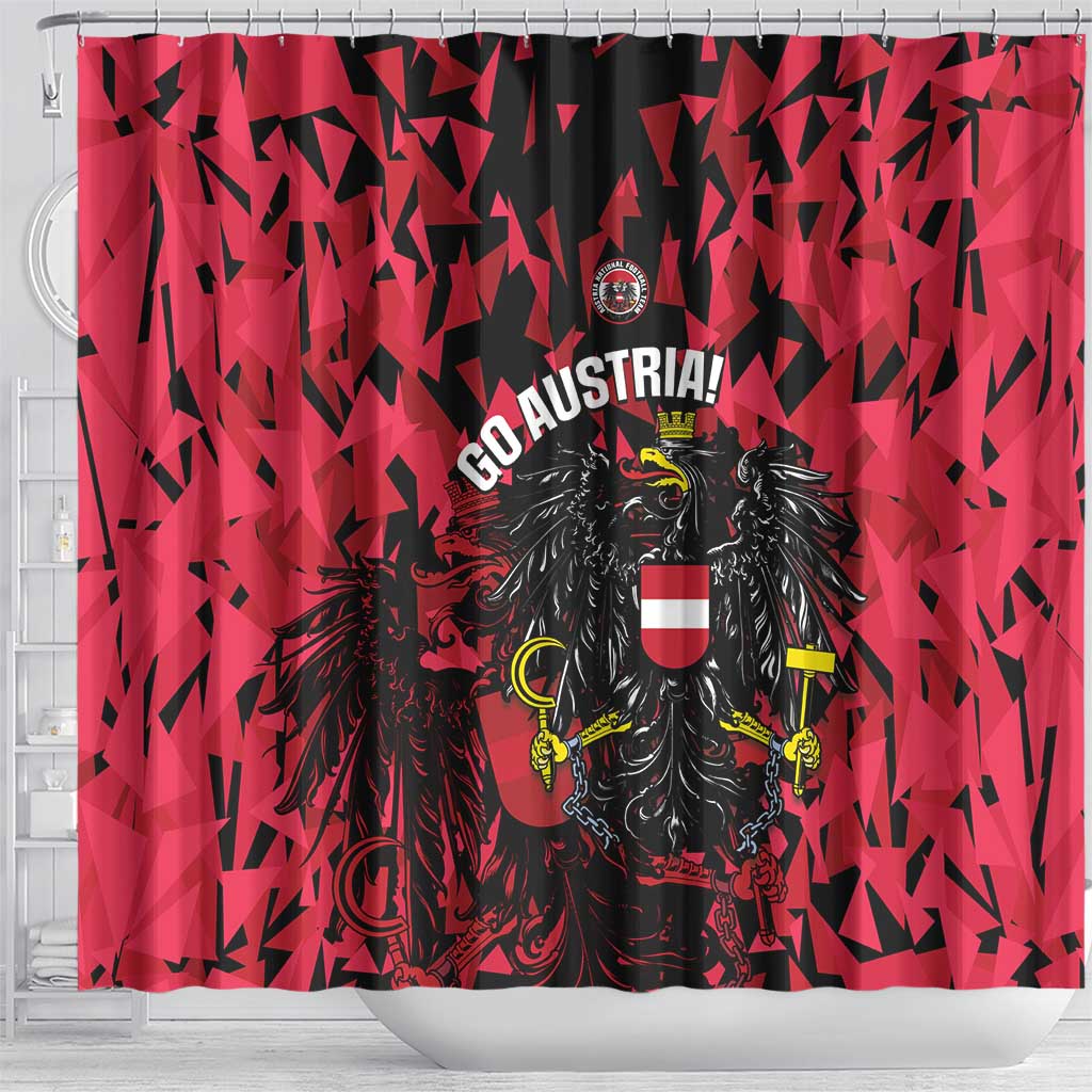 Austria Football Shower Curtain 2026 Das Team Black Eagle - Wonder Print Shop