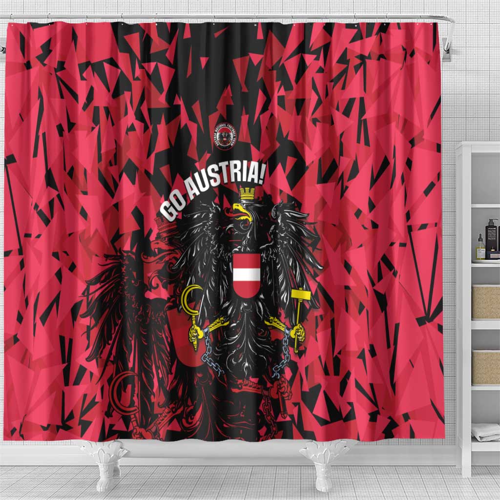 Austria Football Shower Curtain 2026 Das Team Black Eagle - Wonder Print Shop