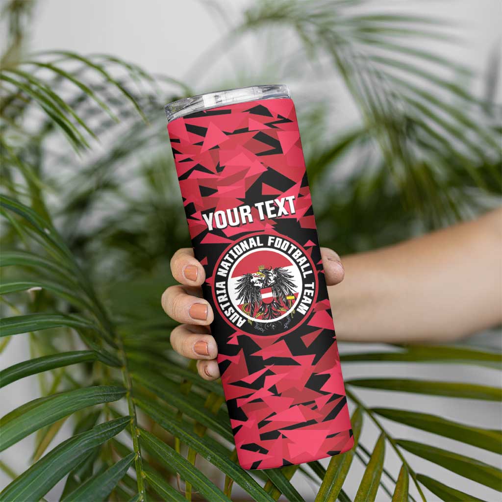 Custom Austria Football Skinny Tumbler 2026 Das Team Black Eagle - Wonder Print Shop