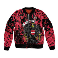 Custom Austria Football Sleeve Zip Bomber Jacket 2026 Das Team Black Eagle - Wonder Print Shop