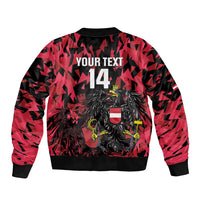 Custom Austria Football Sleeve Zip Bomber Jacket 2026 Das Team Black Eagle - Wonder Print Shop