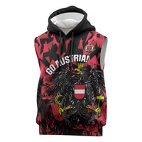 Custom Austria Football Sleeveless Hoodie 2026 Das Team Black Eagle - Wonder Print Shop