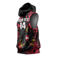 Custom Austria Football Sleeveless Hoodie 2026 Das Team Black Eagle - Wonder Print Shop