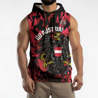 Custom Austria Football Sleeveless Hoodie 2026 Das Team Black Eagle - Wonder Print Shop
