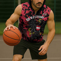 Custom Austria Football Sleeveless Zip Hoodie 2026 Das Team Black Eagle - Wonder Print Shop