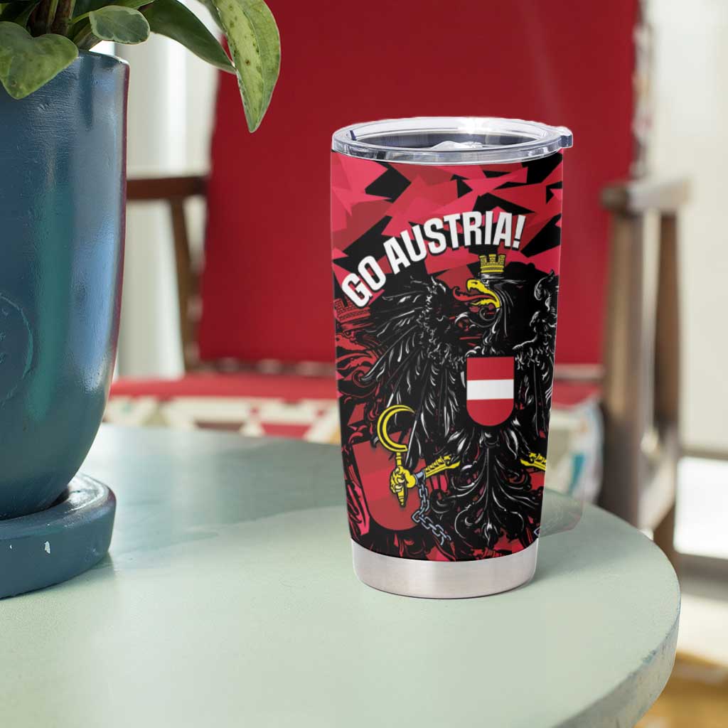 Custom Austria Football Tumbler Cup 2026 Das Team Black Eagle - Wonder Print Shop