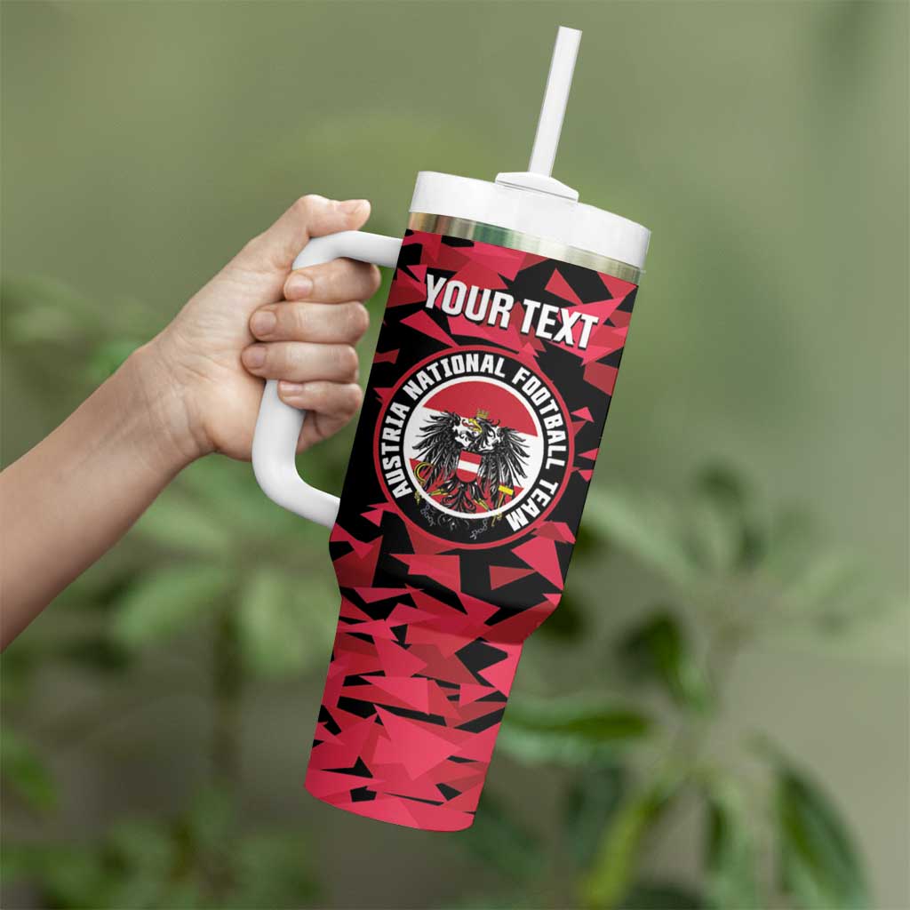 Custom Austria Football Tumbler With Handle 2026 Das Team Black Eagle - Wonder Print Shop