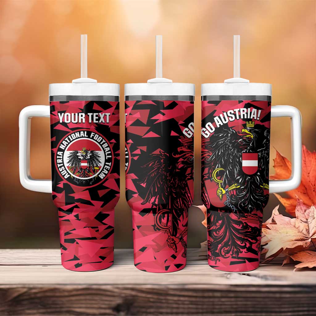 Custom Austria Football Tumbler With Handle 2026 Das Team Black Eagle - Wonder Print Shop