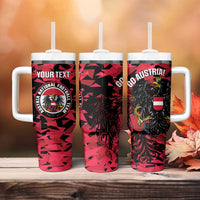 Custom Austria Football Tumbler With Handle 2026 Das Team Black Eagle - Wonder Print Shop