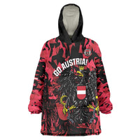 Custom Austria Football Wearable Blanket Hoodie 2026 Das Team Black Eagle - Wonder Print Shop