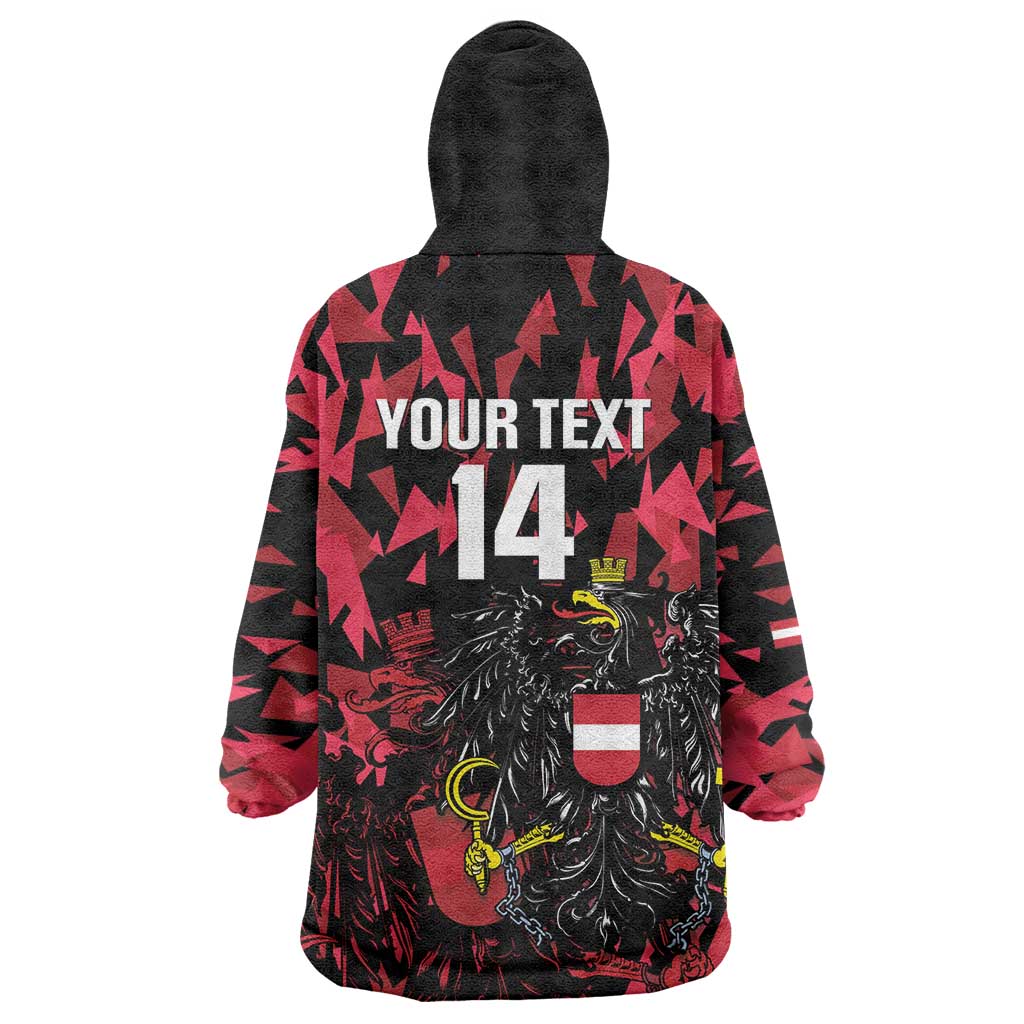 Custom Austria Football Wearable Blanket Hoodie 2026 Das Team Black Eagle - Wonder Print Shop