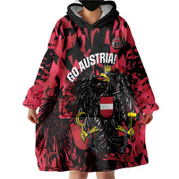 Custom Austria Football Wearable Blanket Hoodie 2026 Das Team Black Eagle - Wonder Print Shop