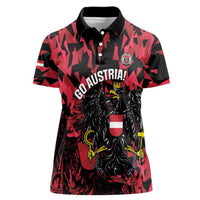Custom Austria Football Women Polo Shirt 2026 Das Team Black Eagle - Wonder Print Shop