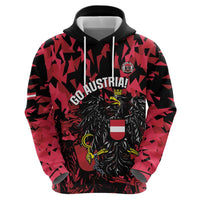 Custom Austria Football Zip Hoodie 2026 Das Team Black Eagle - Wonder Print Shop
