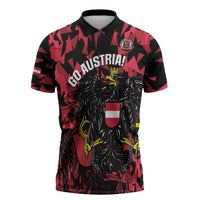 Custom Austria Football Zipper Polo Shirt 2026 Das Team Black Eagle - Wonder Print Shop