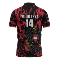Custom Austria Football Zipper Polo Shirt 2026 Das Team Black Eagle - Wonder Print Shop