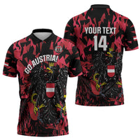 Custom Austria Football Zipper Polo Shirt 2026 Das Team Black Eagle - Wonder Print Shop