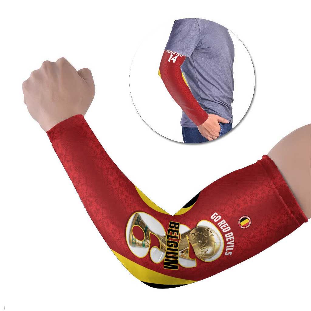 Custom Belgium Football Arm Sleeves 2026 Go De Rode Duivels - Wonder Print Shop