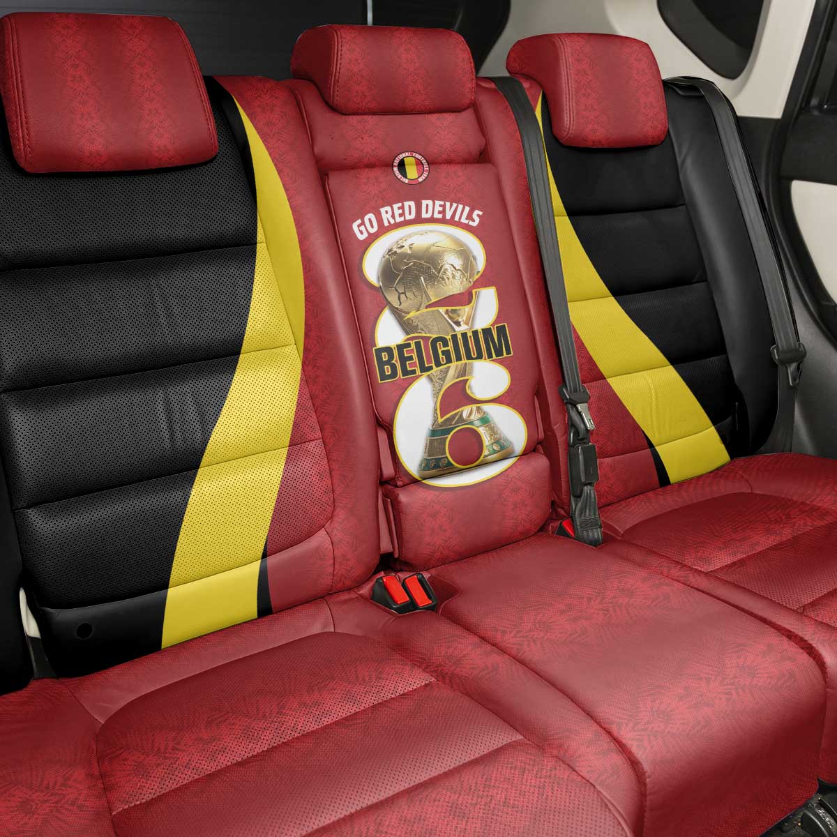 Belgium Football Back Car Seat Cover 2026 Go De Rode Duivels - Wonder Print Shop
