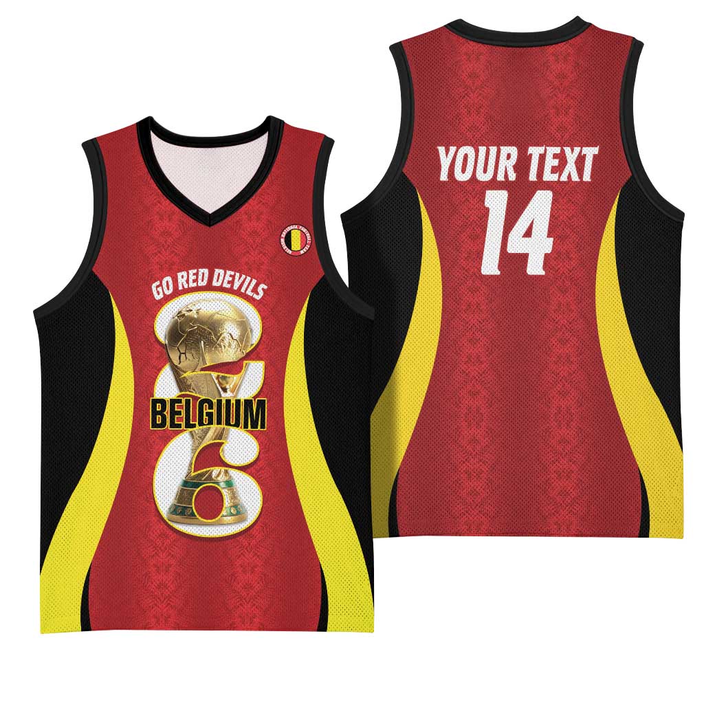 Custom Belgium Football Basketball Jersey 2026 Go De Rode Duivels - Wonder Print Shop