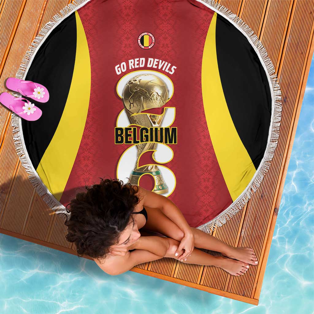 Belgium Football Beach Blanket 2026 Go De Rode Duivels - Wonder Print Shop