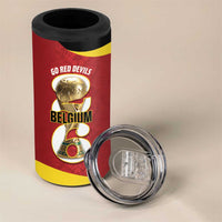 Custom Belgium Football 4 in 1 Can Cooler Tumbler 2026 Go De Rode Duivels - Wonder Print Shop