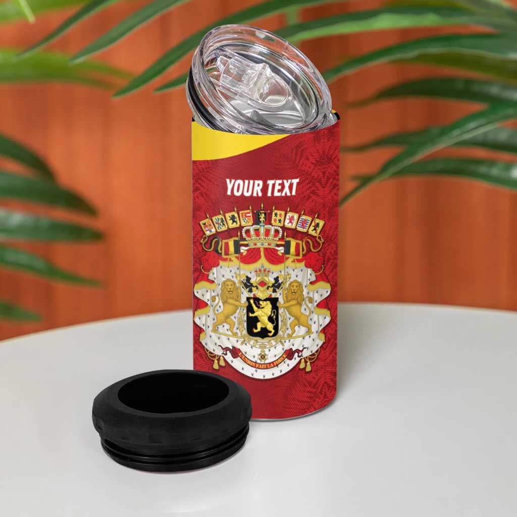 Custom Belgium Football 4 in 1 Can Cooler Tumbler 2026 Go De Rode Duivels - Wonder Print Shop