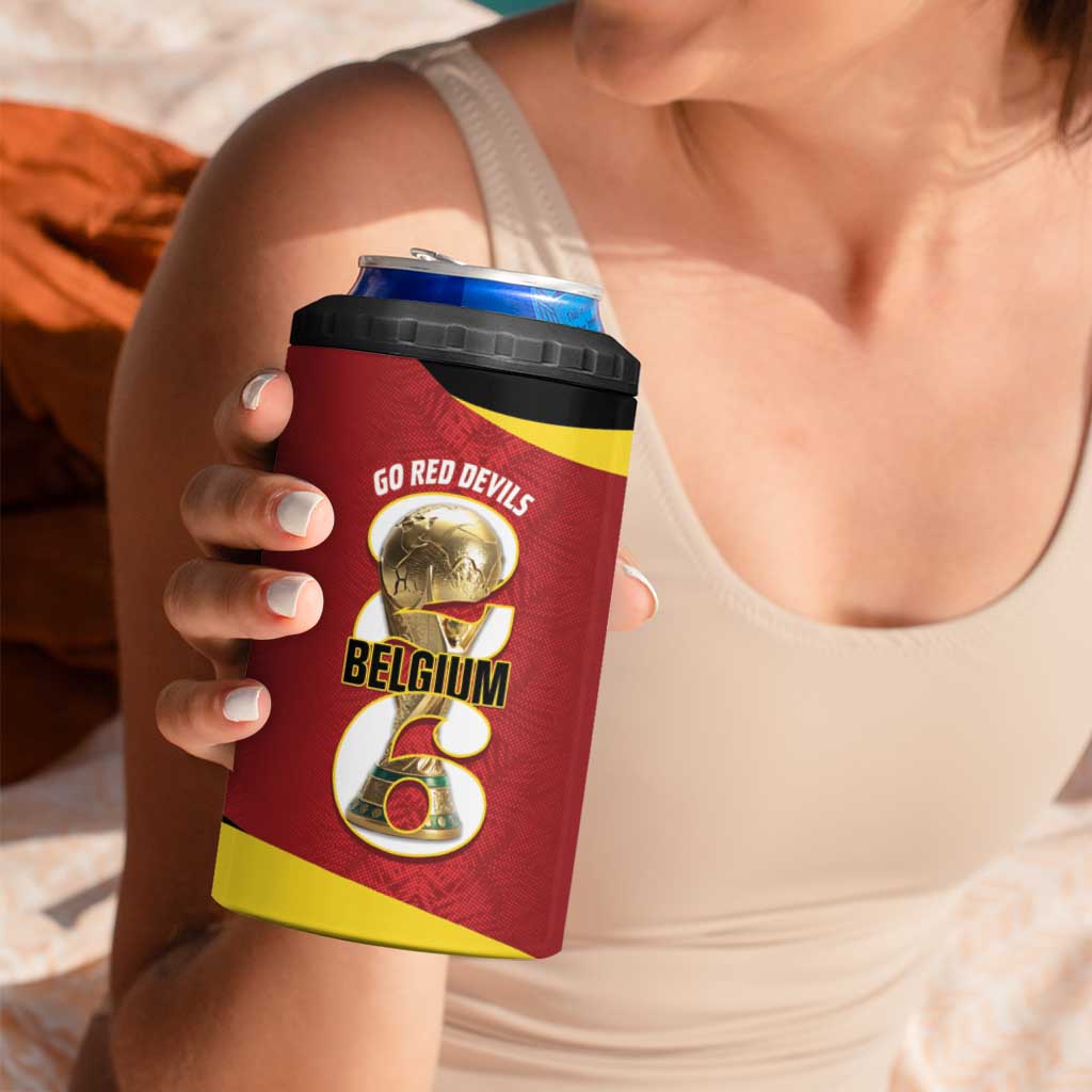 Custom Belgium Football 4 in 1 Can Cooler Tumbler 2026 Go De Rode Duivels - Wonder Print Shop