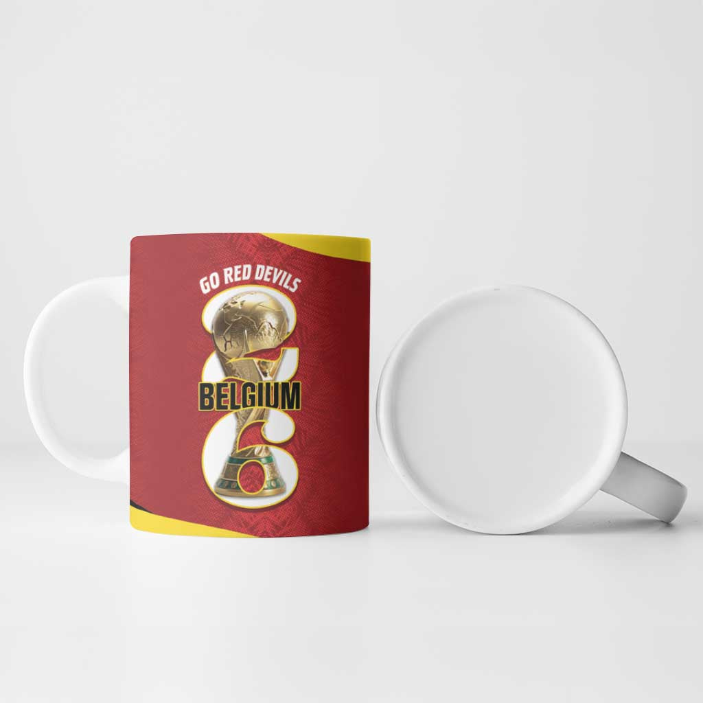 Custom Belgium Football Ceramic Mug 2026 Go De Rode Duivels - Wonder Print Shop