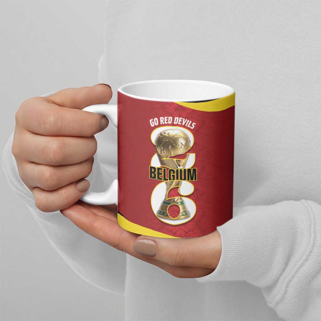 Custom Belgium Football Ceramic Mug 2026 Go De Rode Duivels - Wonder Print Shop