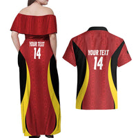 Custom Belgium Football Couples Matching Off Shoulder Maxi Dress and Hawaiian Shirt 2026 Go De Rode Duivels - Wonder Print Shop