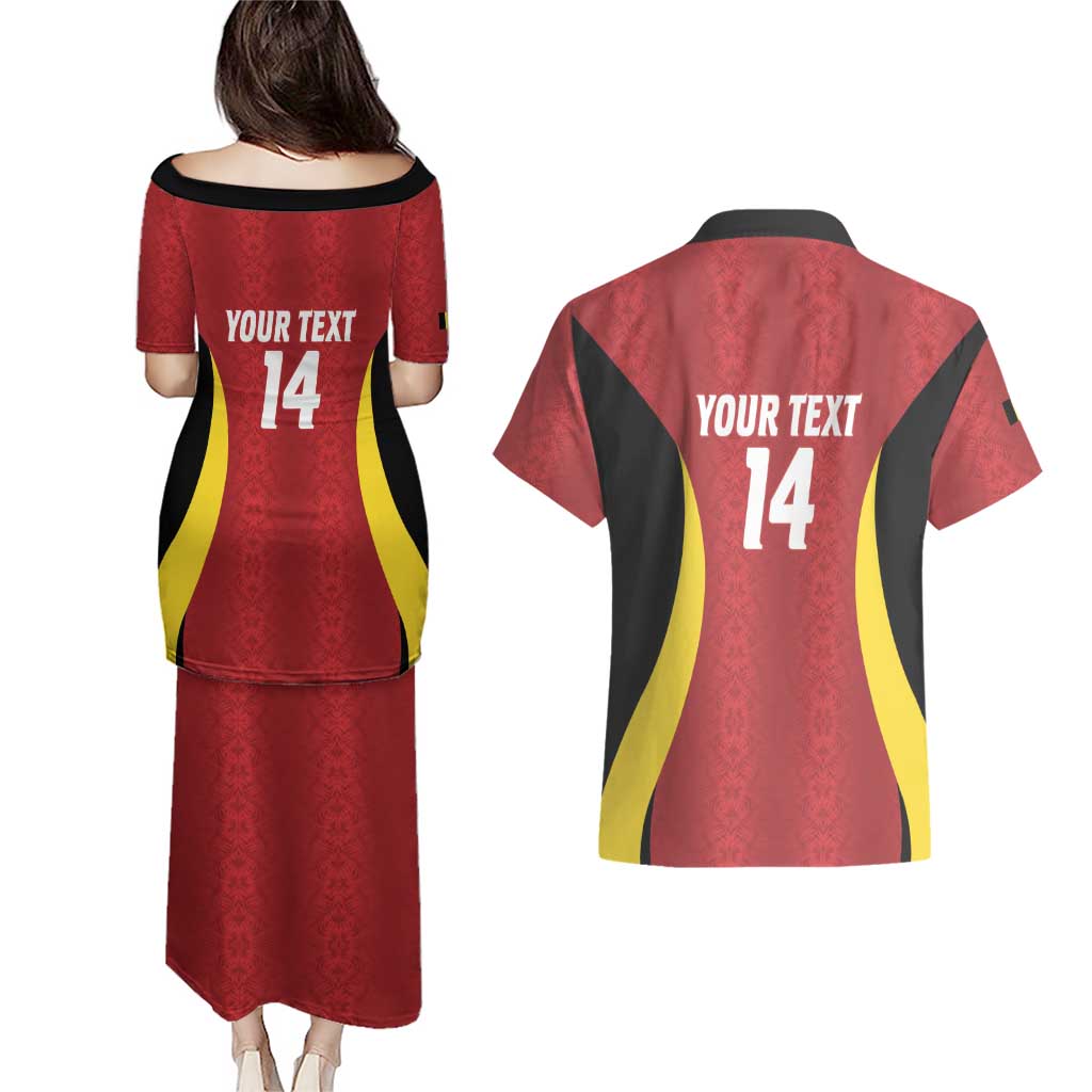 Custom Belgium Football Couples Matching Puletasi and Hawaiian Shirt 2026 Go De Rode Duivels - Wonder Print Shop